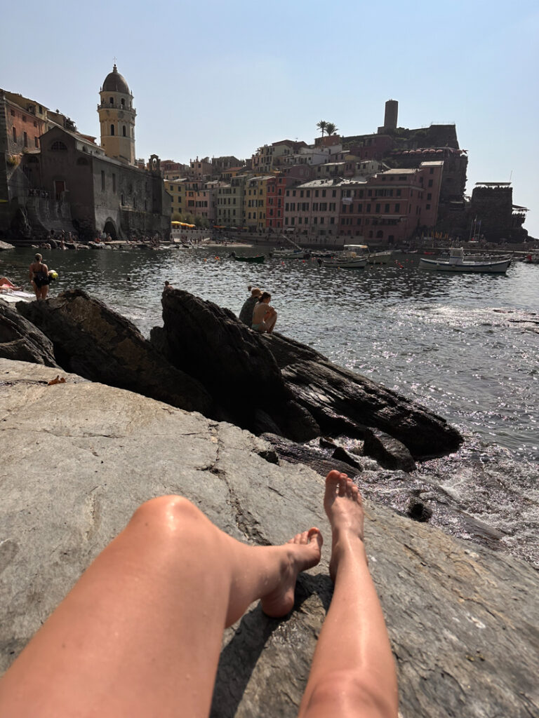 on the rocks in Vernazza