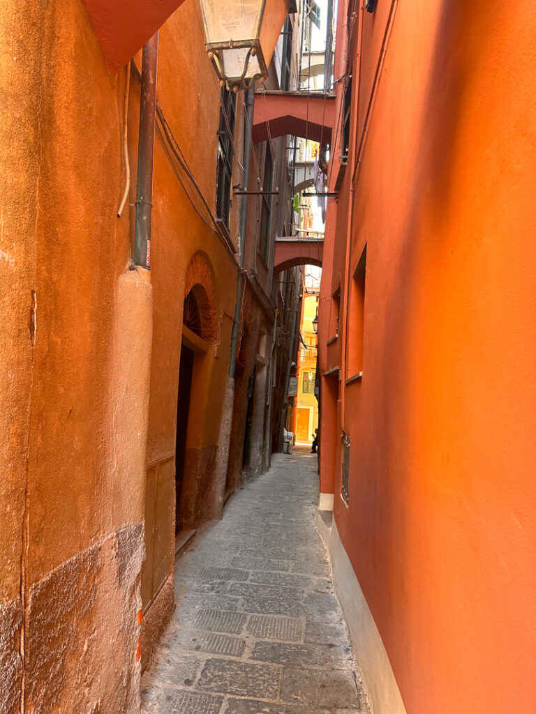 orange street in Vernazza