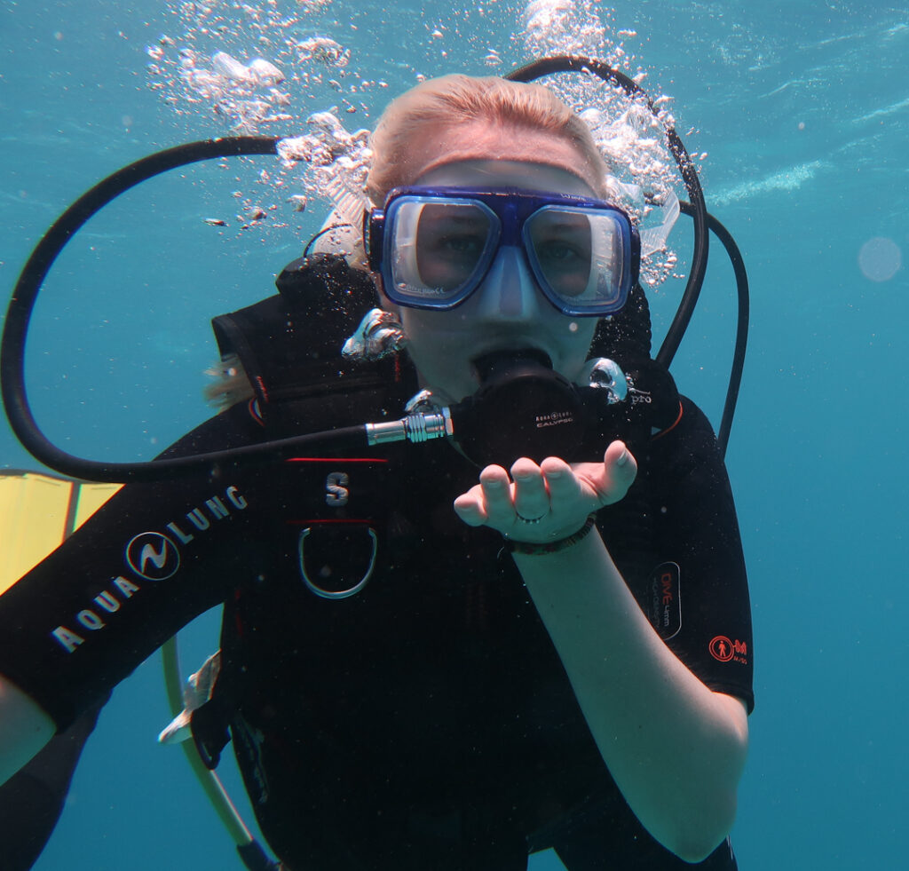 Klaudia diving in Egypt