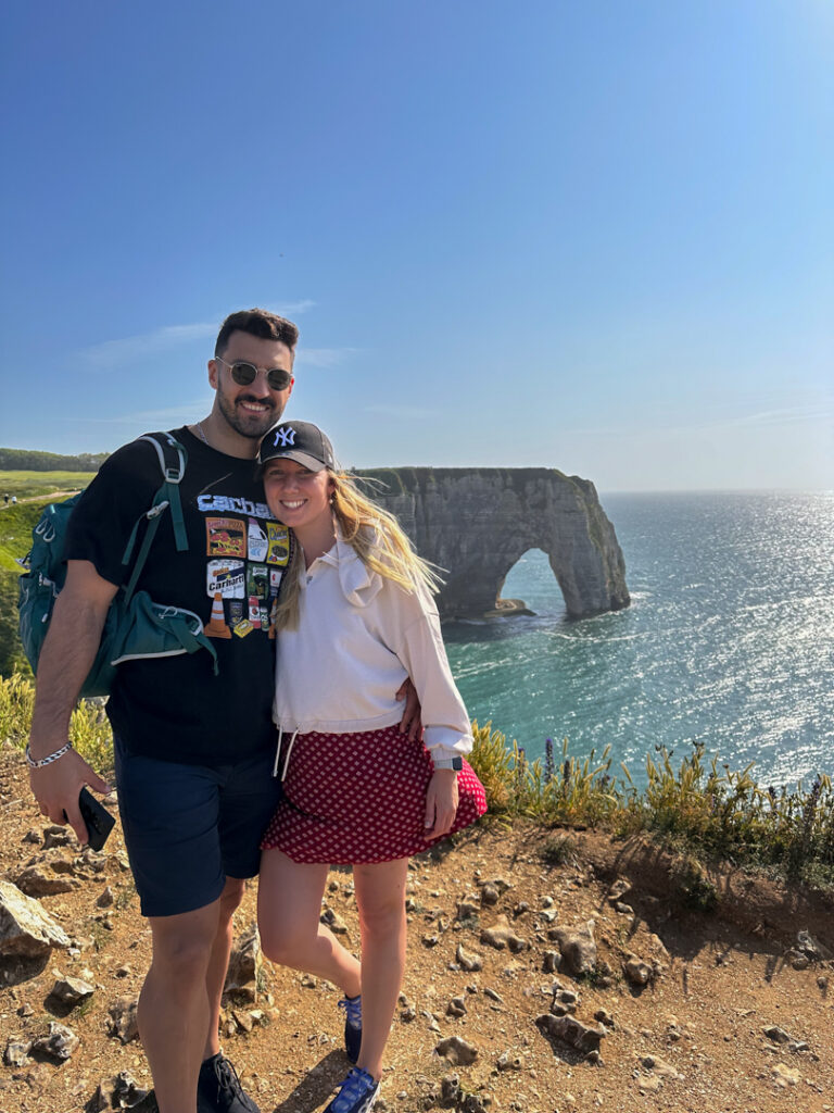 us in Étretat cliffs